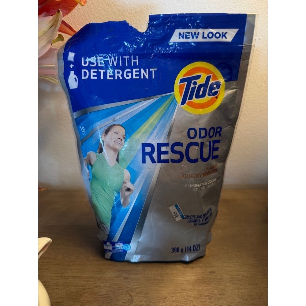 Tide Odor Rescue In-Wash Laundry Detergent Booster - Sealed Bag - 18 Pods